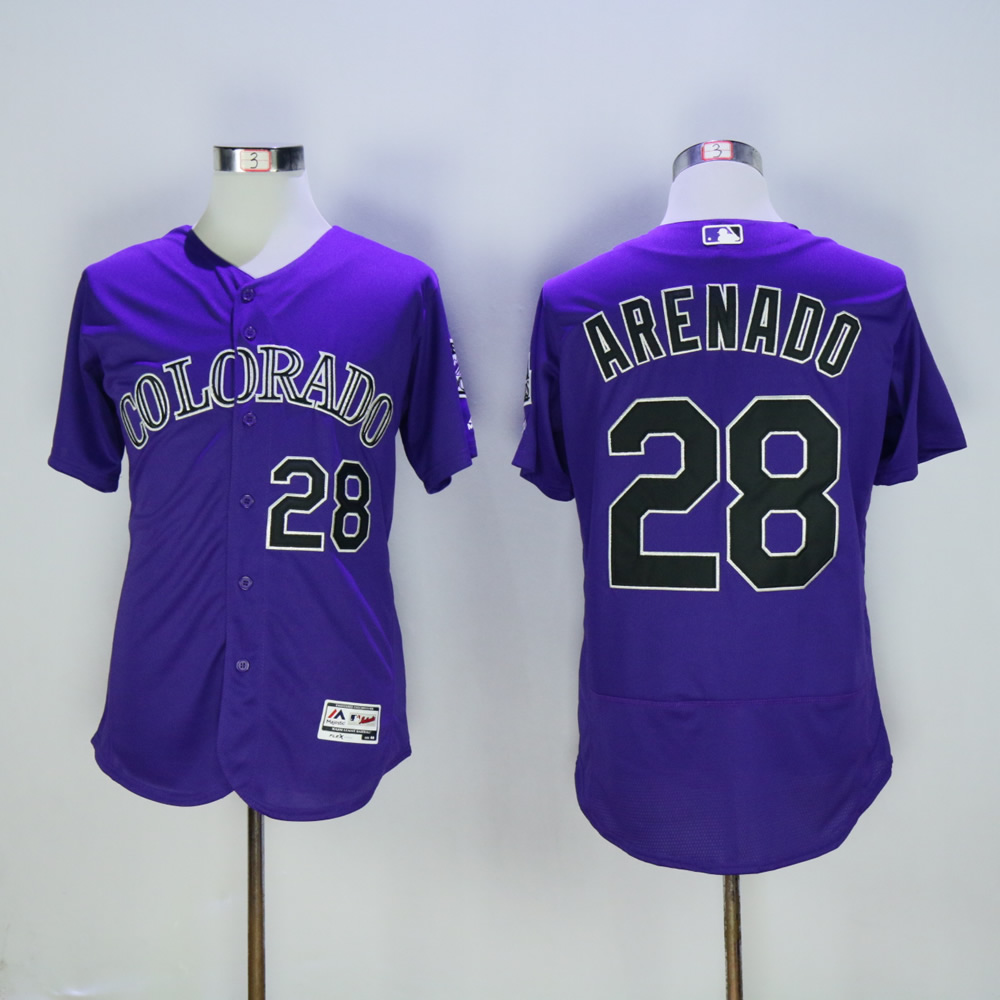 Men Colorado Rockies 28 Arenado Purple MLB Jerseys